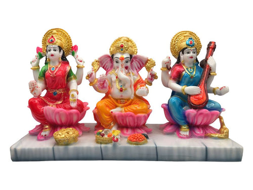 Laxmi ,ganesh, saraswati Hindu God Hindu God laxmi fiber idol  Mixcolor