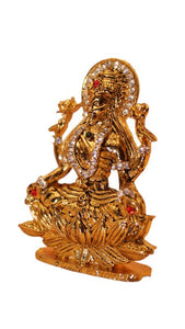 Laxmi Hindu God Hindu God laxmi fiber idol ( 3cm x 2cm x 0.5cm) Gold