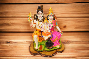 Shiva Parvati Shiv Parivar Shankar Bhagwan Ganesh Family Murti Idol Multicolor