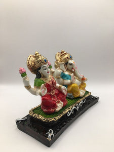 Laxmi Ganpati Hindu God Hindu God Ganesh and laxmi fiber idol Colorful