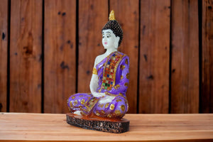 Buddha buddh buddha sitting medium Showpiece Home decore OrangeBlueBlue