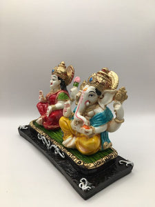 Laxmi Ganpati Hindu God Hindu God Ganesh and laxmi fiber idol Colorful