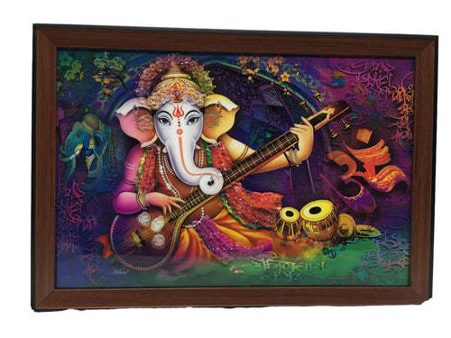 Ganesh Frame Ganesha Frame Ganpati Wall Frame Hanging Home Decore Multi color