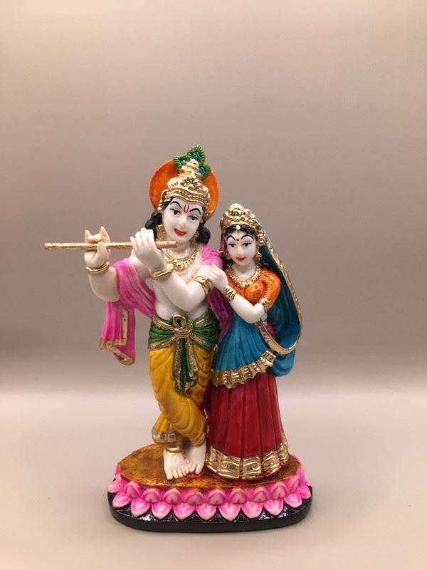 Radha Krishna Hindu God Statue IdolColorful