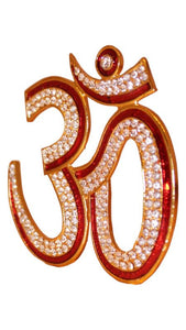 Hindu Religious Symbol OM Idol for Home,Car,Office ( 3.5cm x 3cm x 0.5cm) Red