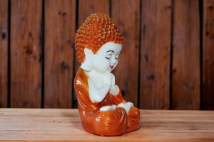 Buddha buddh buddha sitting medium Showpiece Home decore OrangeOrangeOrange