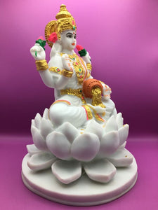 Laxmi Hindu God Hindu God laxmi fiber idol  Gold, White