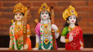 Lord Ram Darbar statue for Home/Office decoration (12cm x 12cm x 3cm) Mixcolor