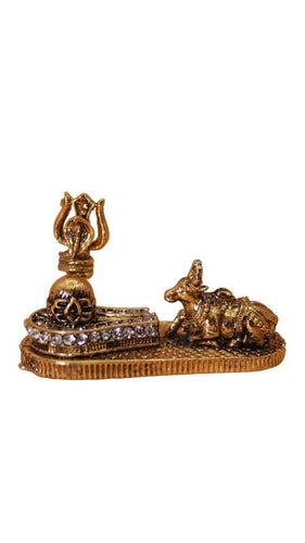 Shivling Idol Murti for Daily Pooja Purpose ( 1.3cm x 2cm x 0.3cm) Gold