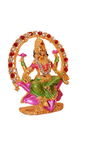 Laxmi Hindu God Hindu God laxmi fiber idol ( 2.5cm x 2cm x 0.3cm) Gold