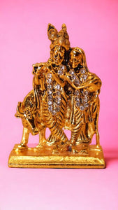 Radha Krishna Idol Showpiece Murti Gifts Home Decor(2cm x1.5cm x0.5cm)Gold