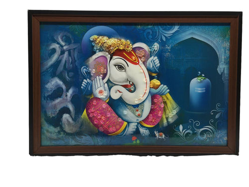 Ganesh Frame Ganesha Frame Ganpati Wall Frame Hanging Home Decore Multi color