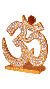 Hindu Religious Symbol OM Idol for Home,Car,Office ( 2cm x 1.5cm x 0.5cm) Gold