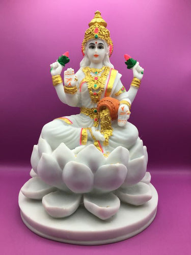 Laxmi Hindu God Hindu God laxmi fiber idol  Gold, White