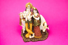 Load image into Gallery viewer, Radhe Krishna Hindu God Hindu fiber idol Grey