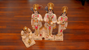 Lord Ram Darbar statue for Home/Office decoration (16cm x 12cm x 3.5cm) White