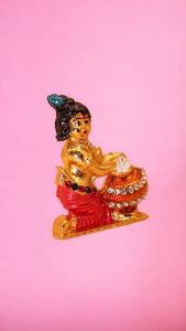 Lord Krishna,Bal gopal Statue,Home,Temple,Office decore(1.8cm x1.5cm x0.5cm)Red