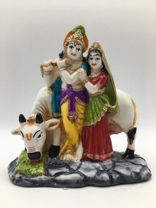 Radha Krishna Hindu God Statue IdolColorful