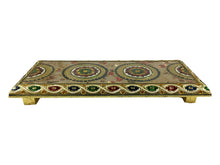 Load image into Gallery viewer, Wooden Pooja Chowki Statue Stand Pooja Stool Chowki PattaMixcolor