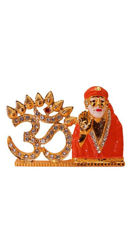 Om Sai Baba Statue Divine for Your Home/car Decor Gold