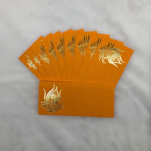 Envelopes Envelope Money holder Diwali Wedding Gift Card Pack of 10 Orange