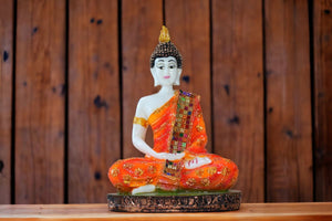 Buddha buddh buddha sitting medium Showpiece Home decore OrangeOrangeOrange