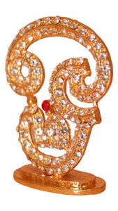 Hindu Religious Symbol OM Idol for Home,Car,Office ( 2cm x 1.5cm x 0.5cm) Gold