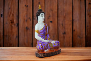 Buddha buddh buddha sitting medium Showpiece Home decore OrangeBlueBlue