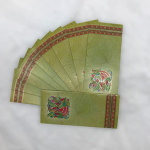 Envelopes Envelope Money holder Diwali Wedding Gift Card Pack of 10 Green