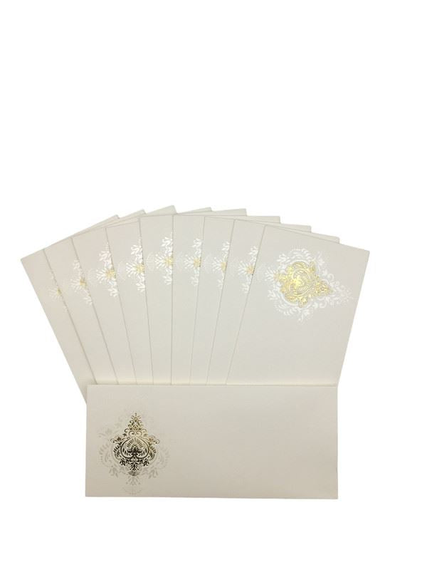 Envelopes Envelope Money holder Diwali Wedding Gift Card Pack of 10 White