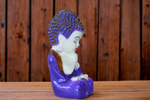 Buddha buddh buddha sitting medium Showpiece Home decore OrangeBlueBlue