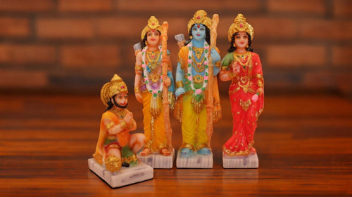 Lord Ram Darbar statue for Home/Office decoration (9cm x 7cm x 4cm) Mixcolor