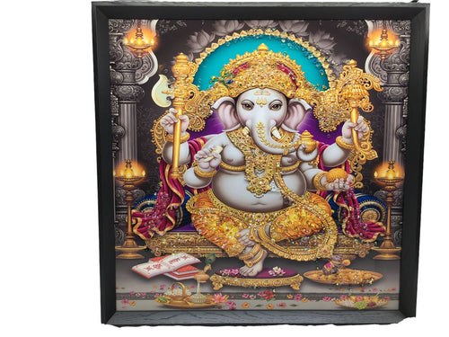 Ganesh Frame Ganesha Frame Ganpati Wall Frame Hanging Home Decore Multi color