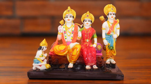 Lord Ram Darbar statue for Home/Office decoration (9cm x 10.5cm x 5cm) Mixcolor