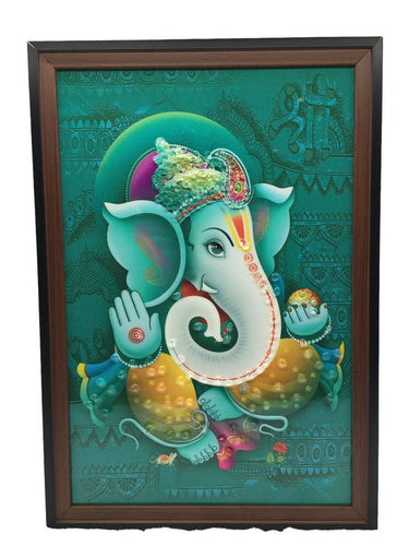 Ganesh Frame Ganesha Frame Ganpati Wall Frame Hanging Home Decore Multi color