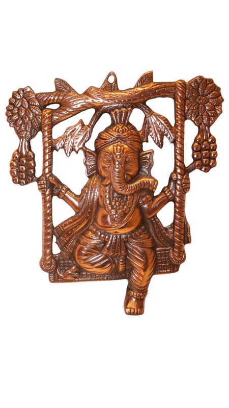 GANESH WALL HANGING SHOWPIECE FIGURINE STATUE FOR HOME DECOR Copper