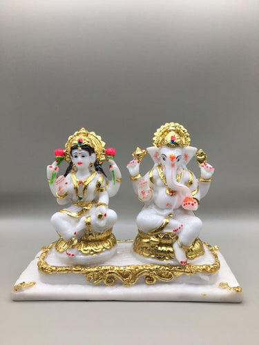 Laxmi Ganpati Hindu God Hindu God Ganesh and laxmi fiber idol White