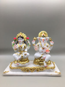 Laxmi Ganpati Hindu God Hindu God Ganesh and laxmi fiber idol White