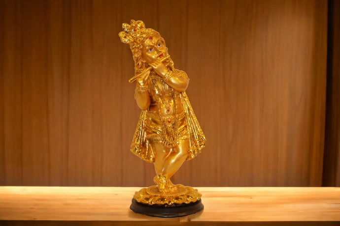 Lord Krishna,Kanha,Bal gopal Statue,Home,Temple,Office decore Gold