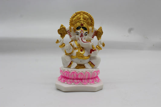 Lord Krishna Statue for Home Temple – White Resin, 24cm