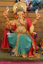 Load image into Gallery viewer, POP Ganesh Visarjan Idol Red and Teal 3ft - with price tag