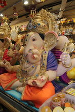 Load image into Gallery viewer, POP Ganesh Visarjan idol, Purple and Orange variant, side view