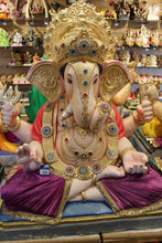 Load image into Gallery viewer, POP Ganesh Visarjan idol, Red and Magenta variant, front view