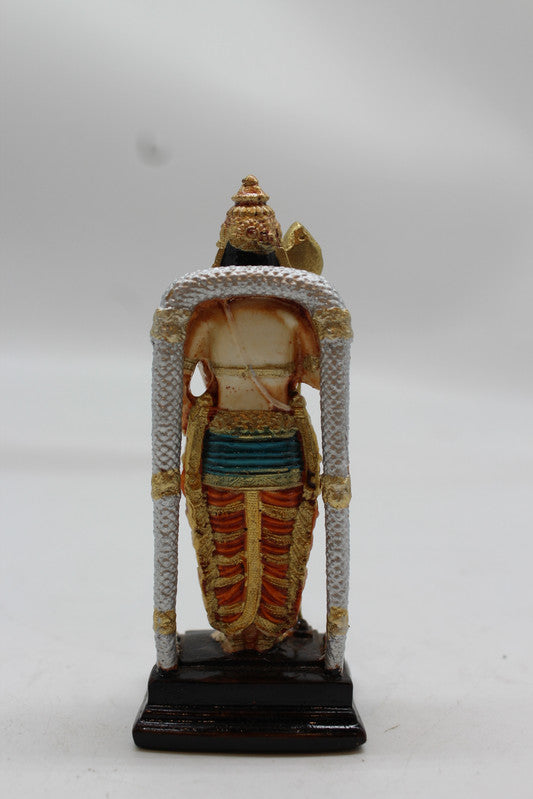 Standing Lord Murugan Idol with Vel Spear - Orange - back view