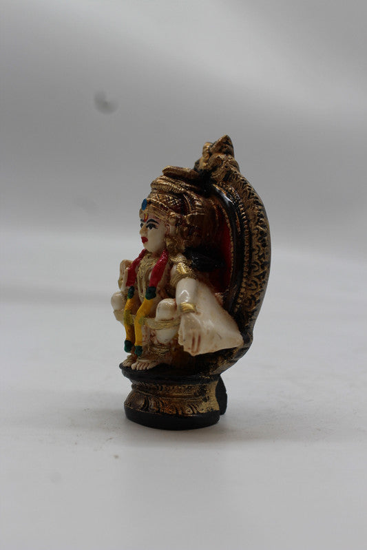Lord Ayyappa Swamy Wall Medallion Plaque - Red - angled view