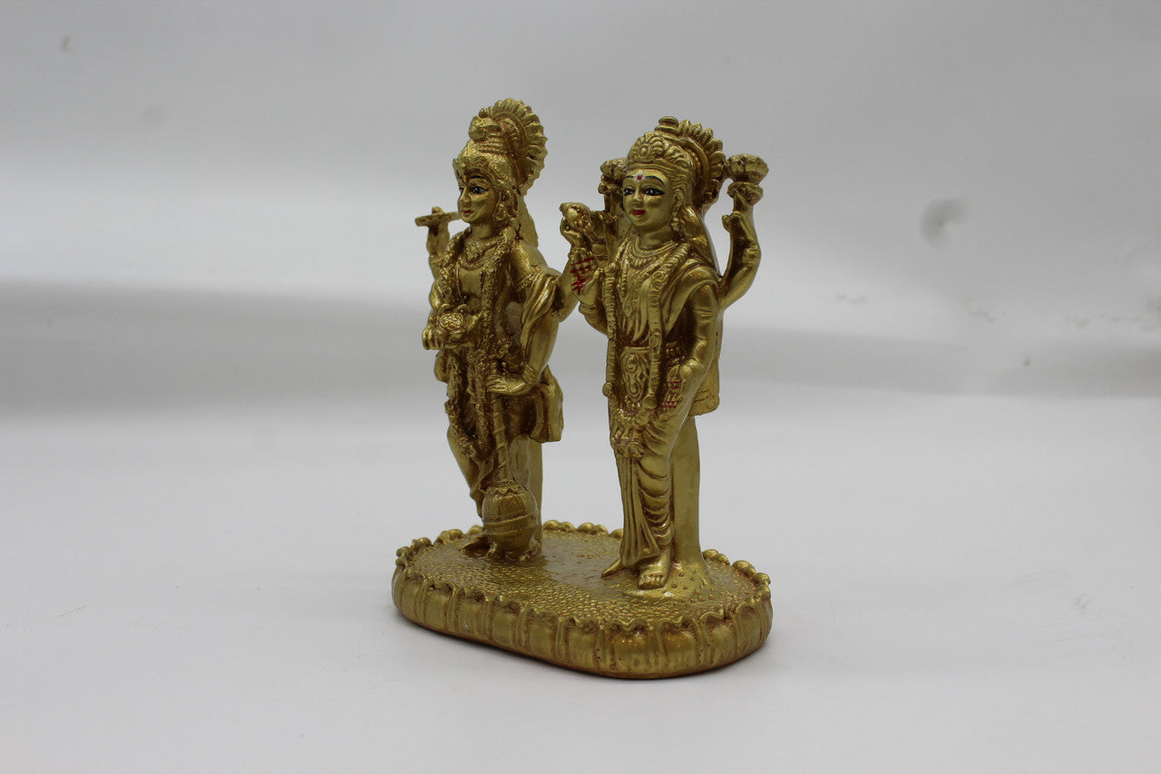 Laxmi Narayan Gold resin/fibre statue, 1007