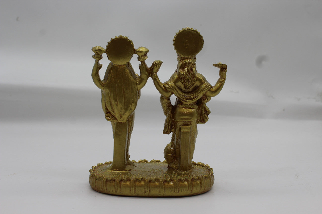Laxmi Narayan Gold resin/fibre statue, 1007