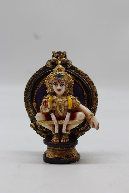 Lord Ayyappa Swamy Medallion – Wall or Stand, Purple – front view