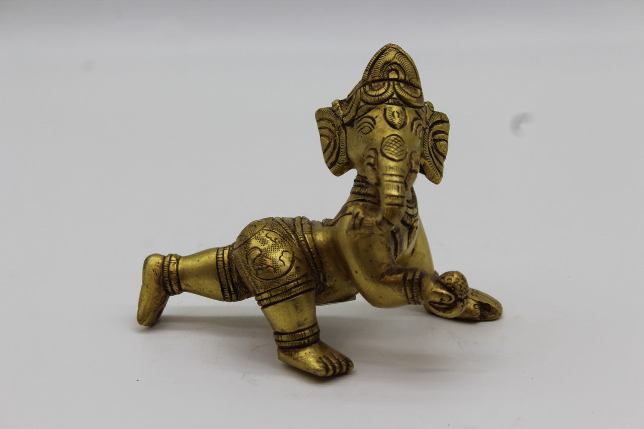 Baby Ganesh brass statue, 1013