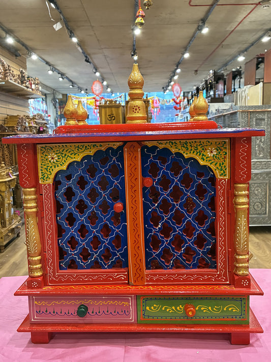 Hand-Painted Wooden Mandir - A110